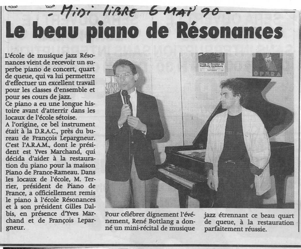 Ecole de musique Jazz de Sète Résonances 1984-1990